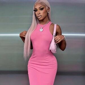 Pink mini bodycon dress #bodycon #minidress